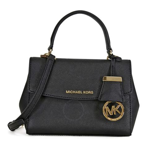 michael kors ava saffiano leather small crossbody satchel black|Michael Kors ruby medium satchel.